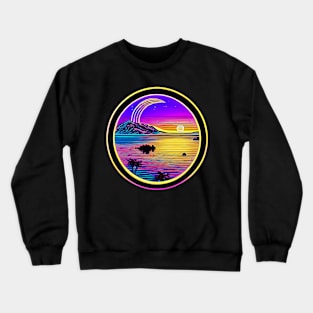 Sun and moon astral retro colorfull sticker Crewneck Sweatshirt